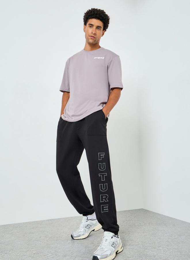 Styli Men Relaxed Fleece Embroidered Joggers - Image 5